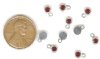 10 5mm Red Rhinestone Flat Back Pendants